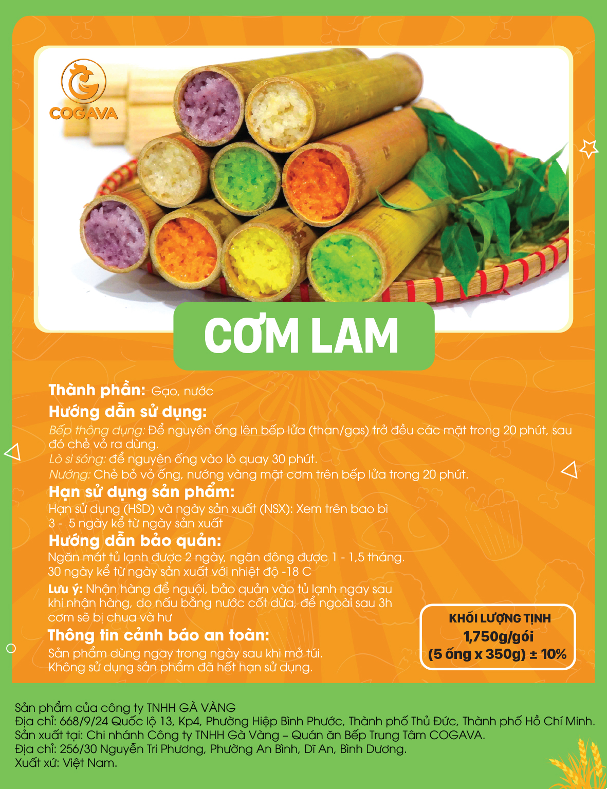 COGAVA cung cấp cơm lam toàn khu vực TP.HCM