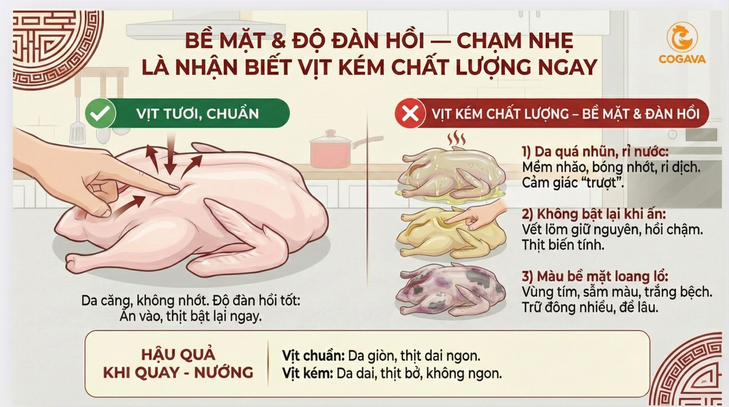 Nhận biết vịt kém chất lượng qua độ đàn hồi