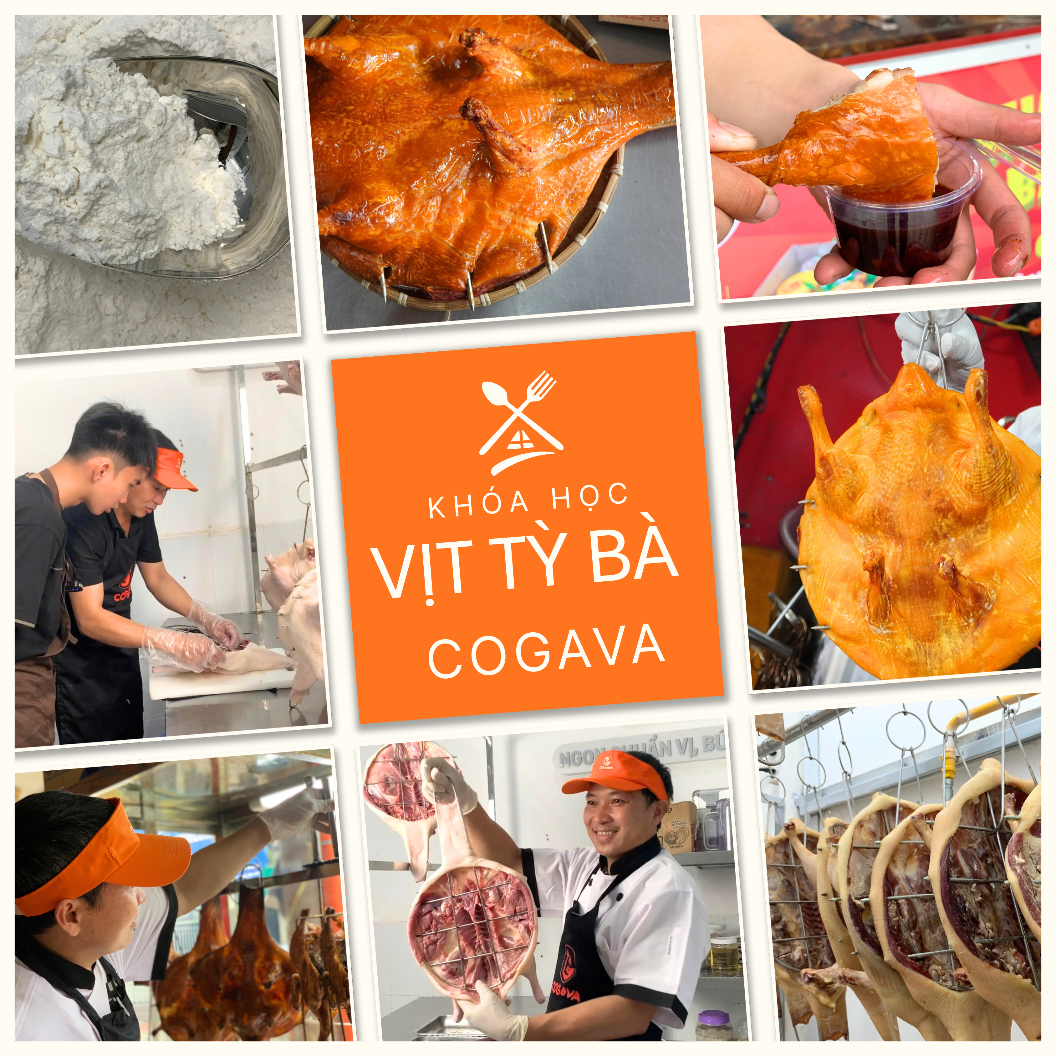 Khóa học bài bản từ A-Z: Cách sơ chế, tạo hình, quét bột, quay vịt,...