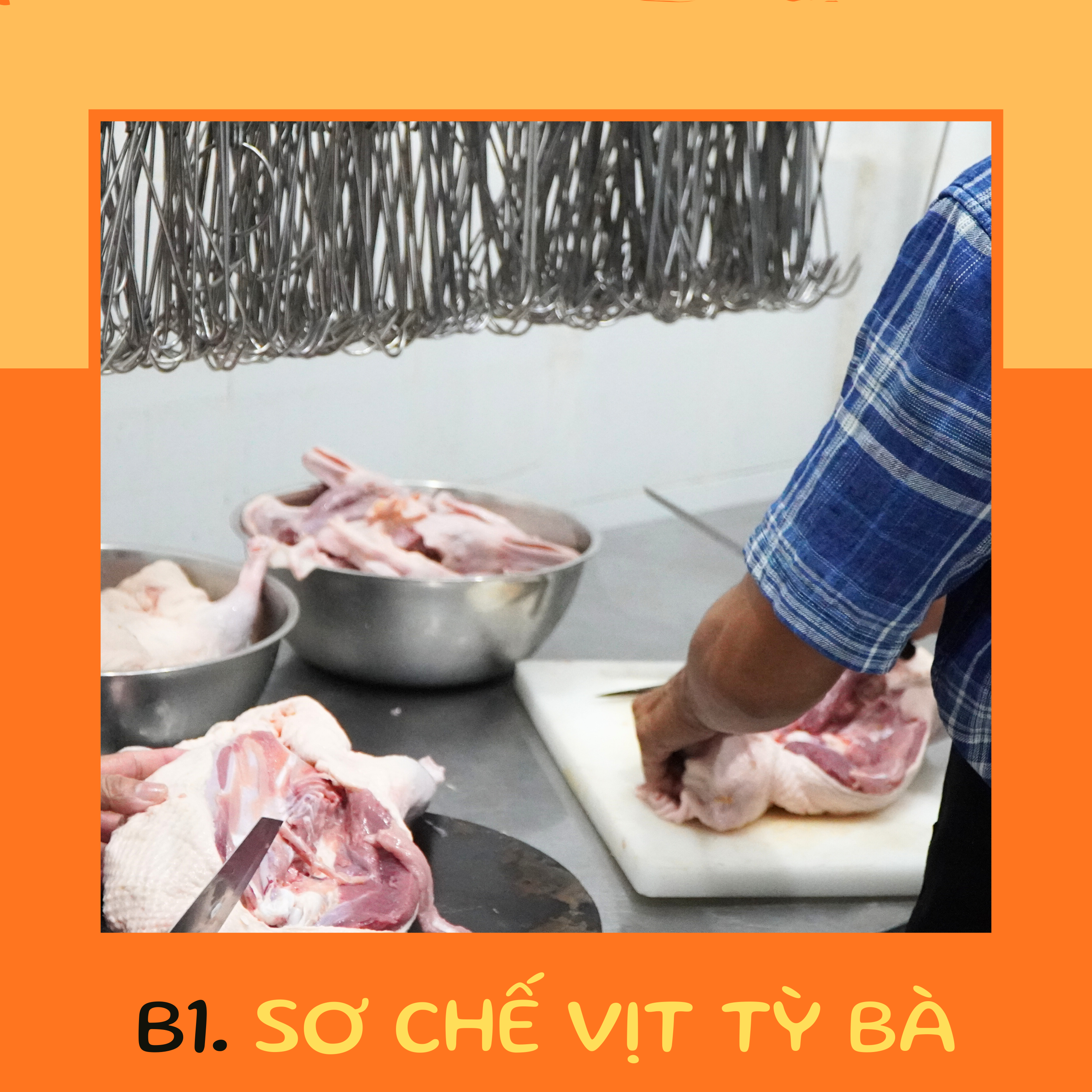 Bước 1: Sơ chế vịt Tỳ Bà da giòn