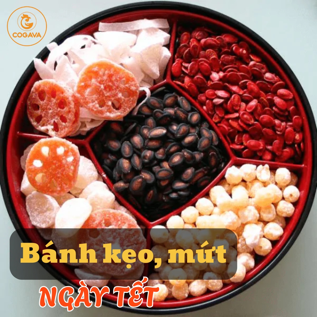 Bánh kẹo ngày Tết - nhâm nhi thưởng trà và mời khách đến nhà