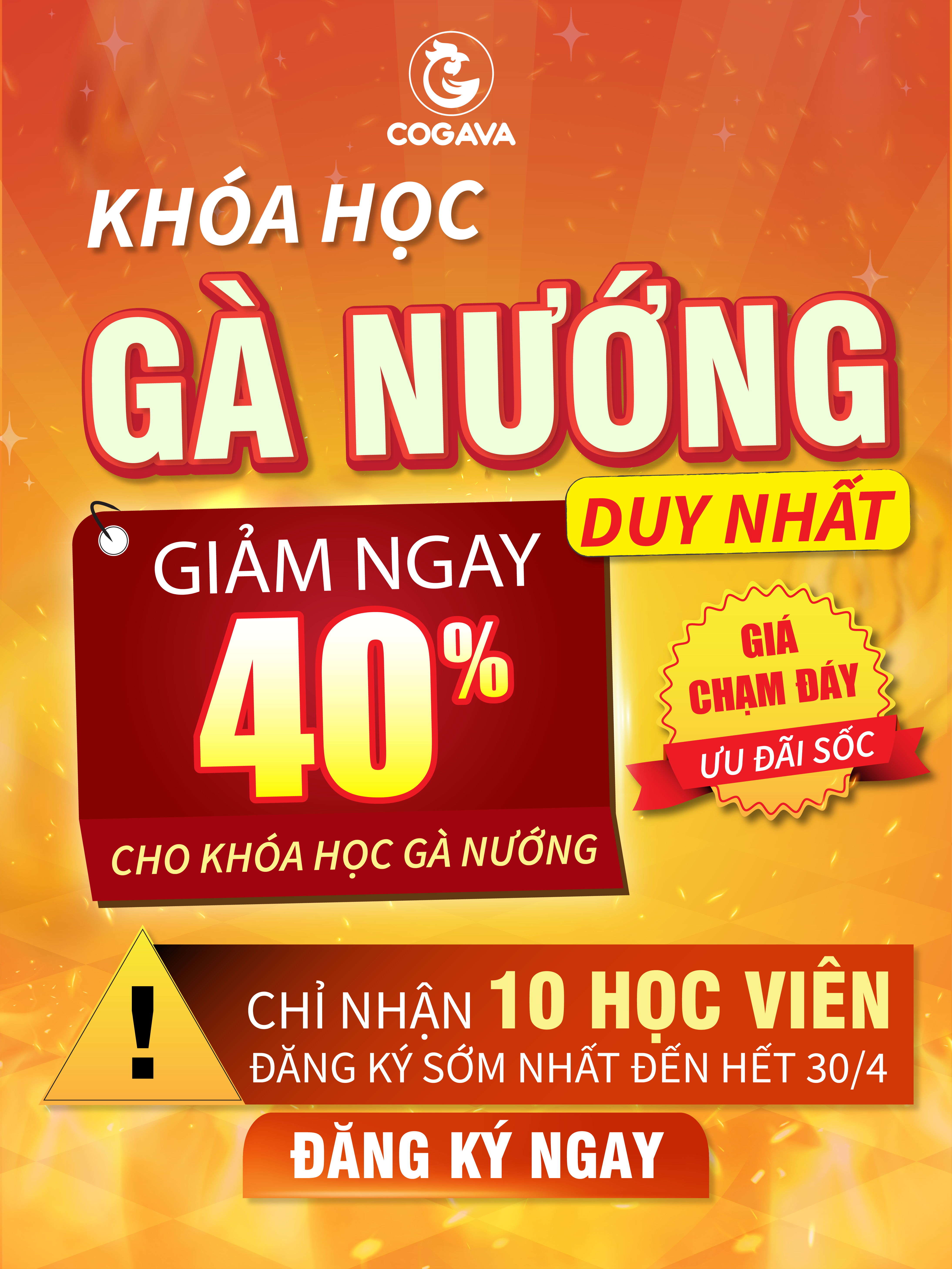 Ưu đãi tháng 4 - KHÓA HỌC GÀ NƯỚNG COGAVA