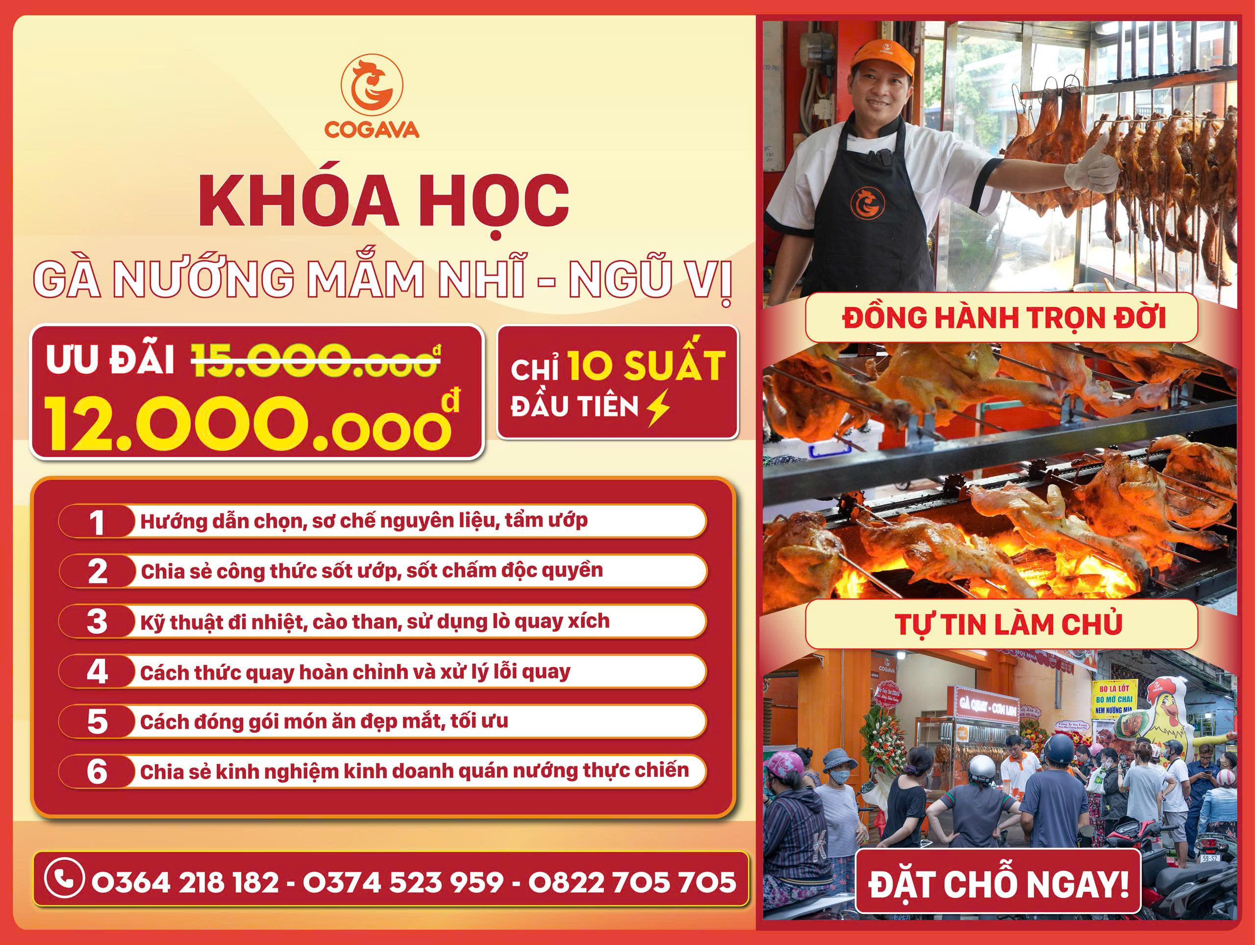 Khóa học gà vịt nướng tại COGAVA