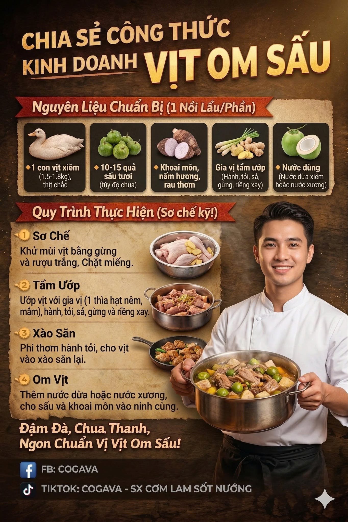Vịt om sấu chua chua chuẩn vị Bắc
