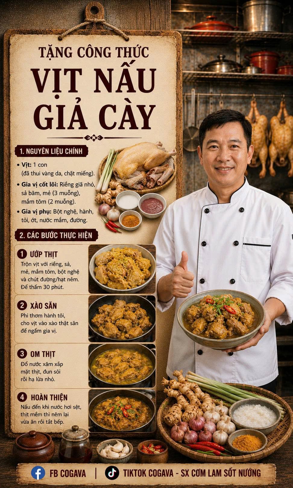 Công thức vịt nấu giả cầy