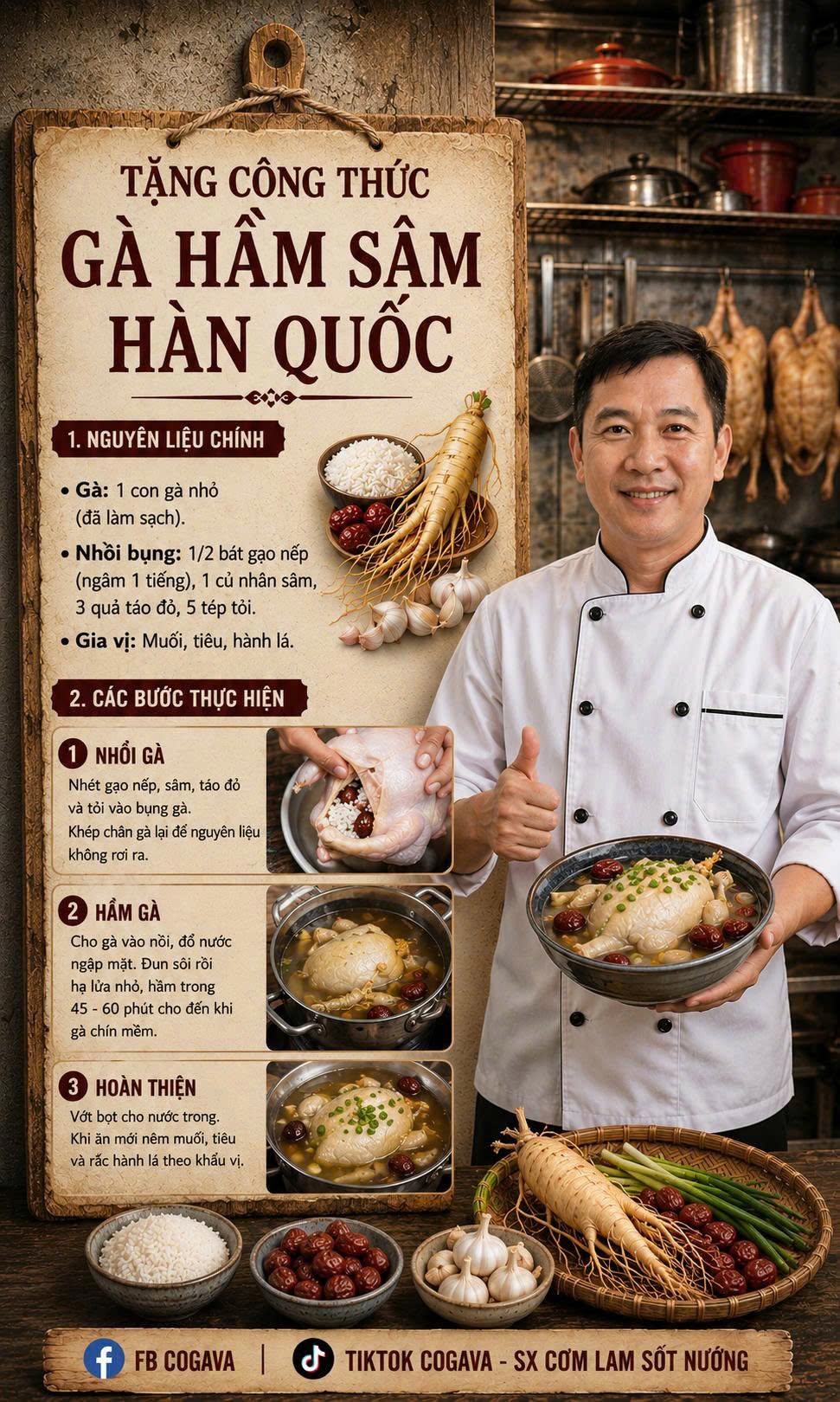 Công thức kinh doanh Gà Hầm Sâm Hàn Quốc
