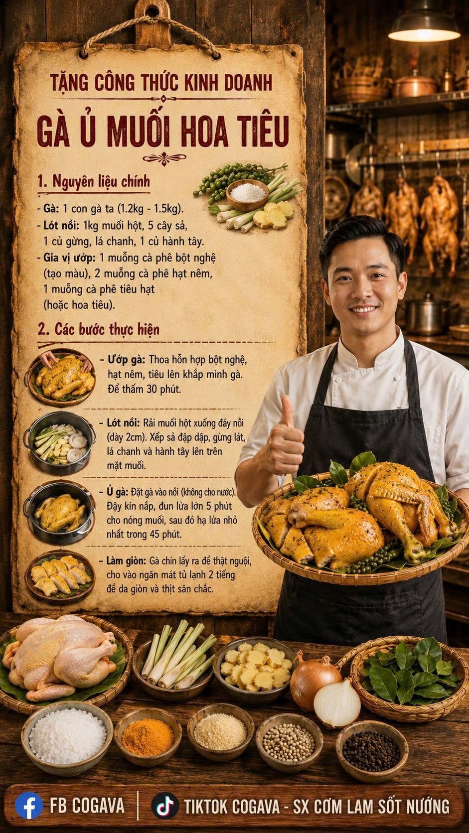 Công thức kinh doanh Gà Ủ Muối Hoa Tiêu