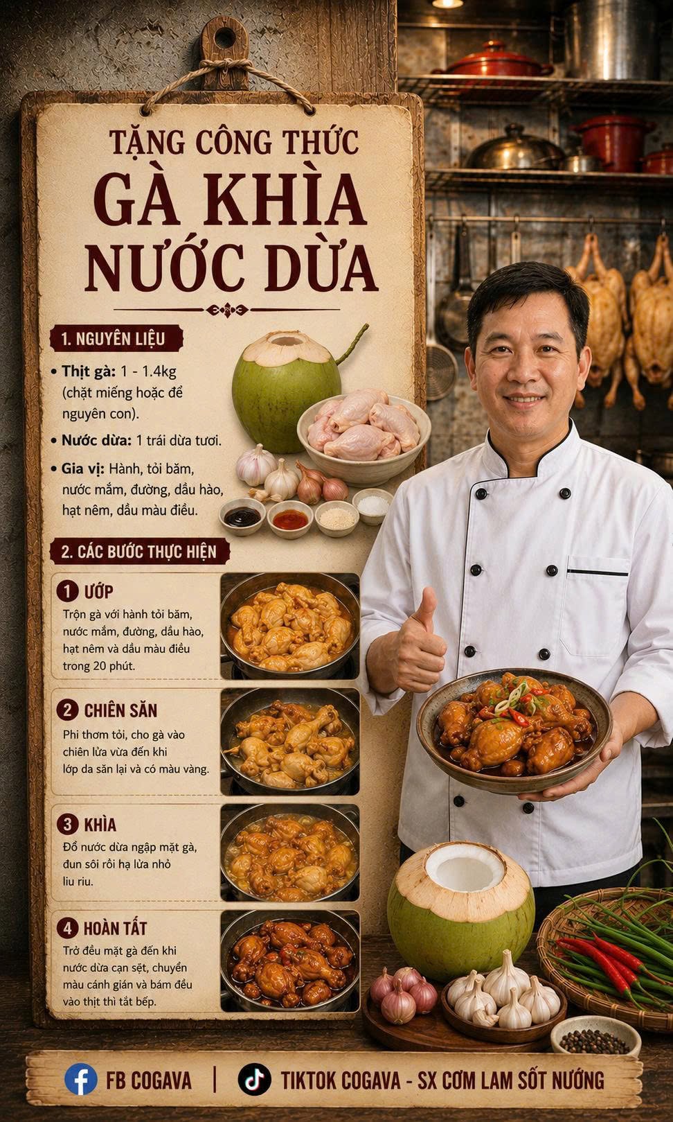 Công thức kinh doanh Gà Khìa Nước Dừa