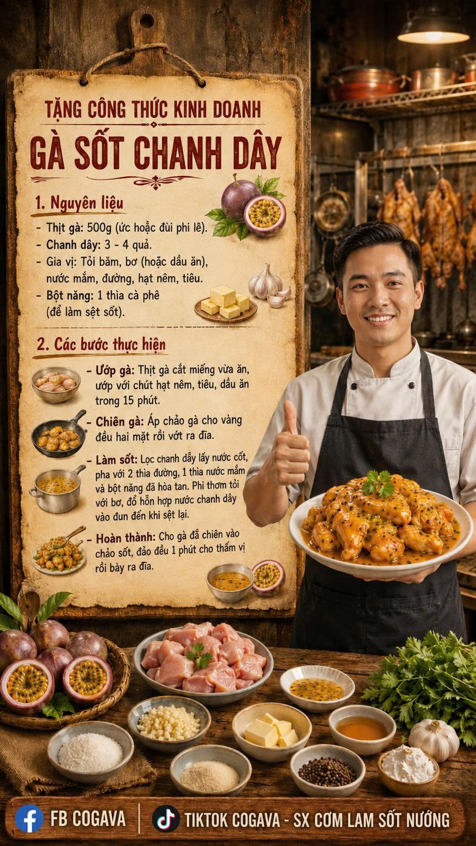 Công thức kinh doanh Gà Sốt Chanh Dây