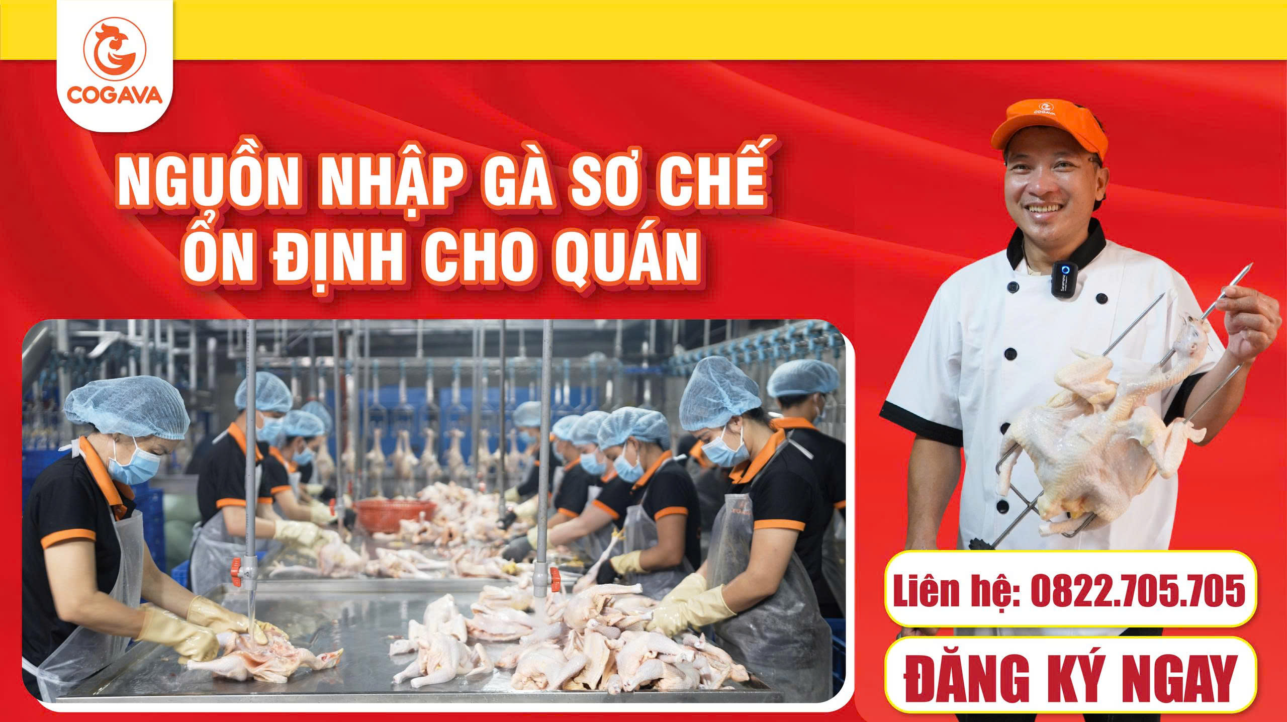 Nguồn nhập gà sơ chế uy tín COGAVA