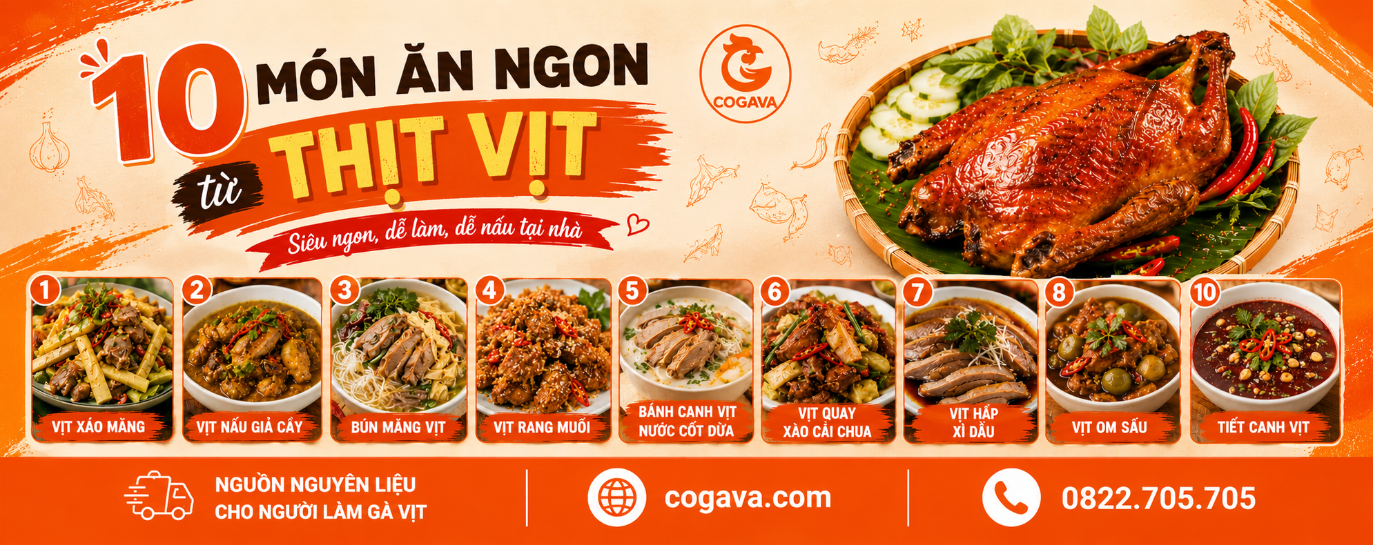 10 món ăn ngon từ thịt vịt - COGAVA